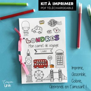 Carnet de voyage pour enfants – LONDRES (kit à imprimer) | Cahier d'activités à remplir et à colorier