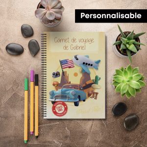Carnet de voyage enfant personnalisable - Ouest Américain | Journal à remplir pour voyage USA